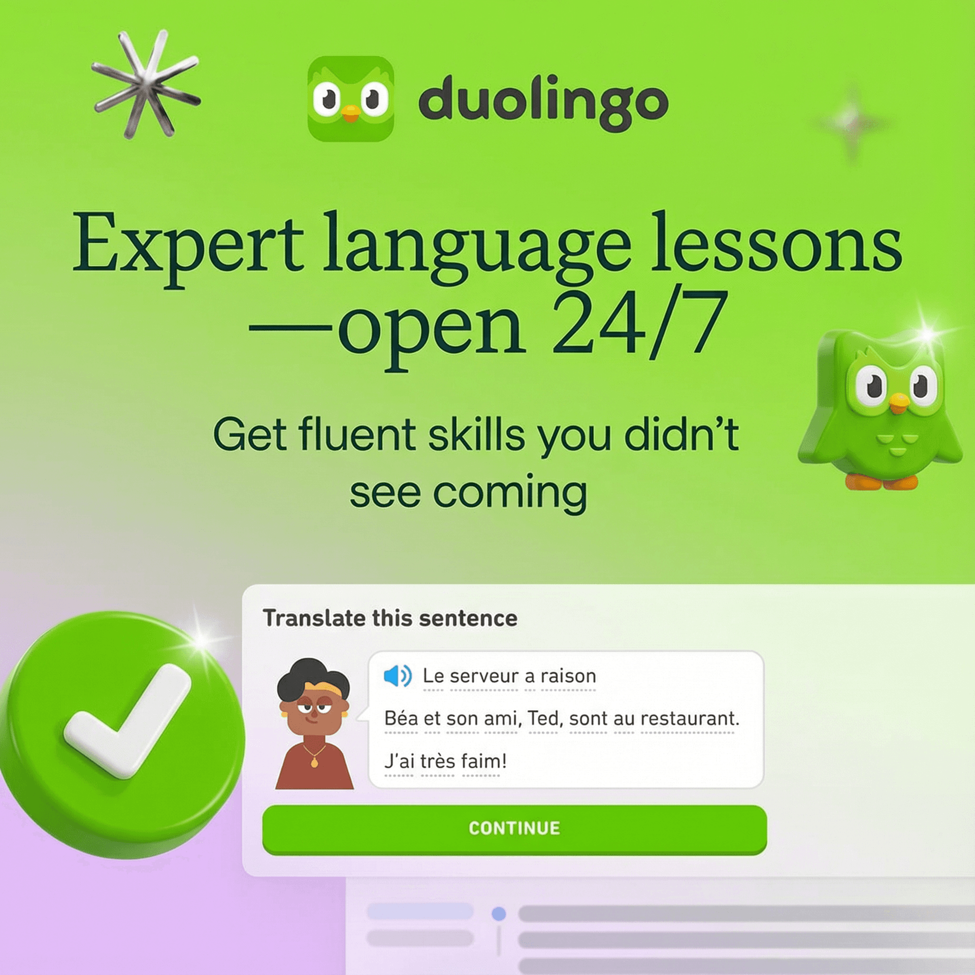 Duolingo Language Learning ad created with AdDog