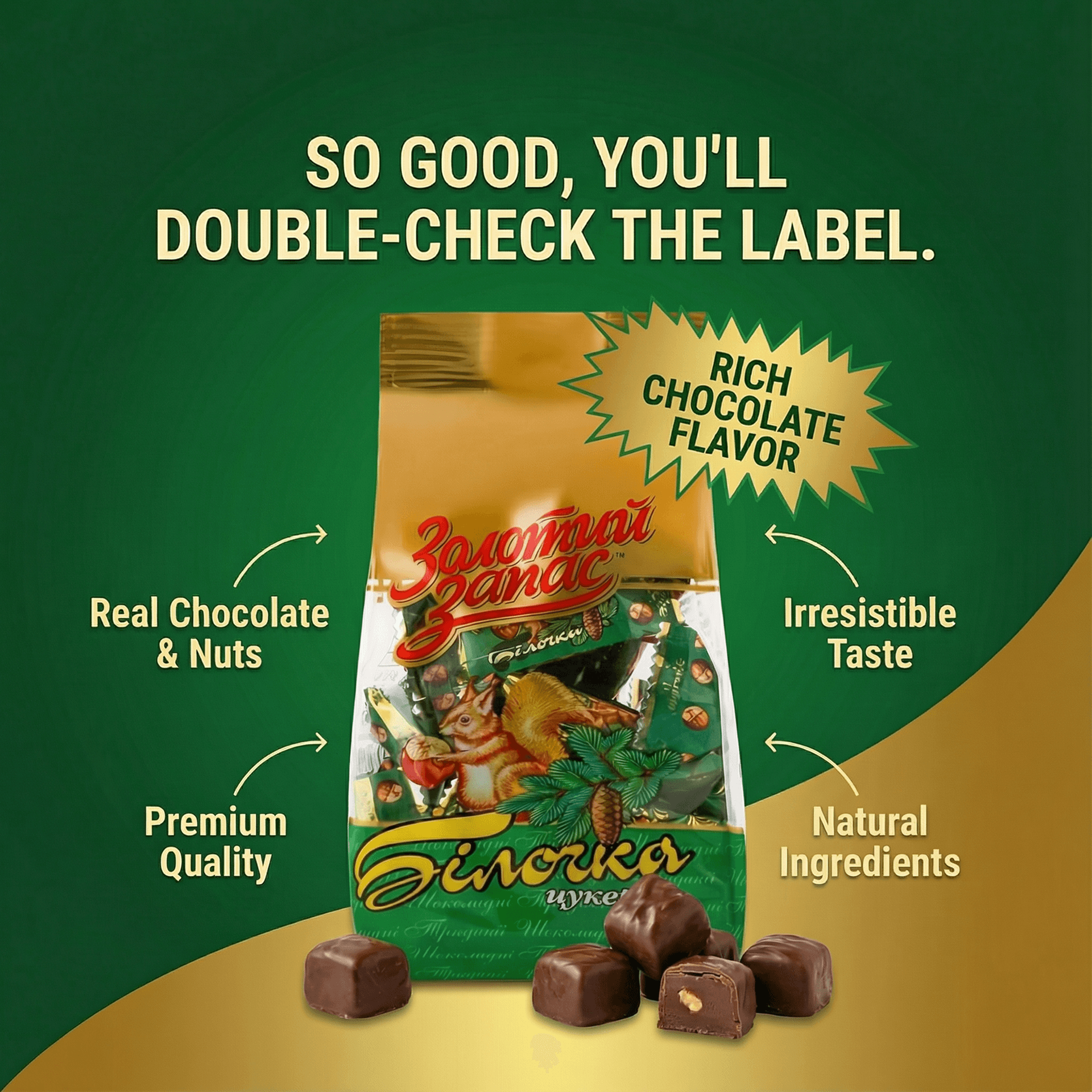 Zolotoi Zapas Chocolate ad created with AdDog