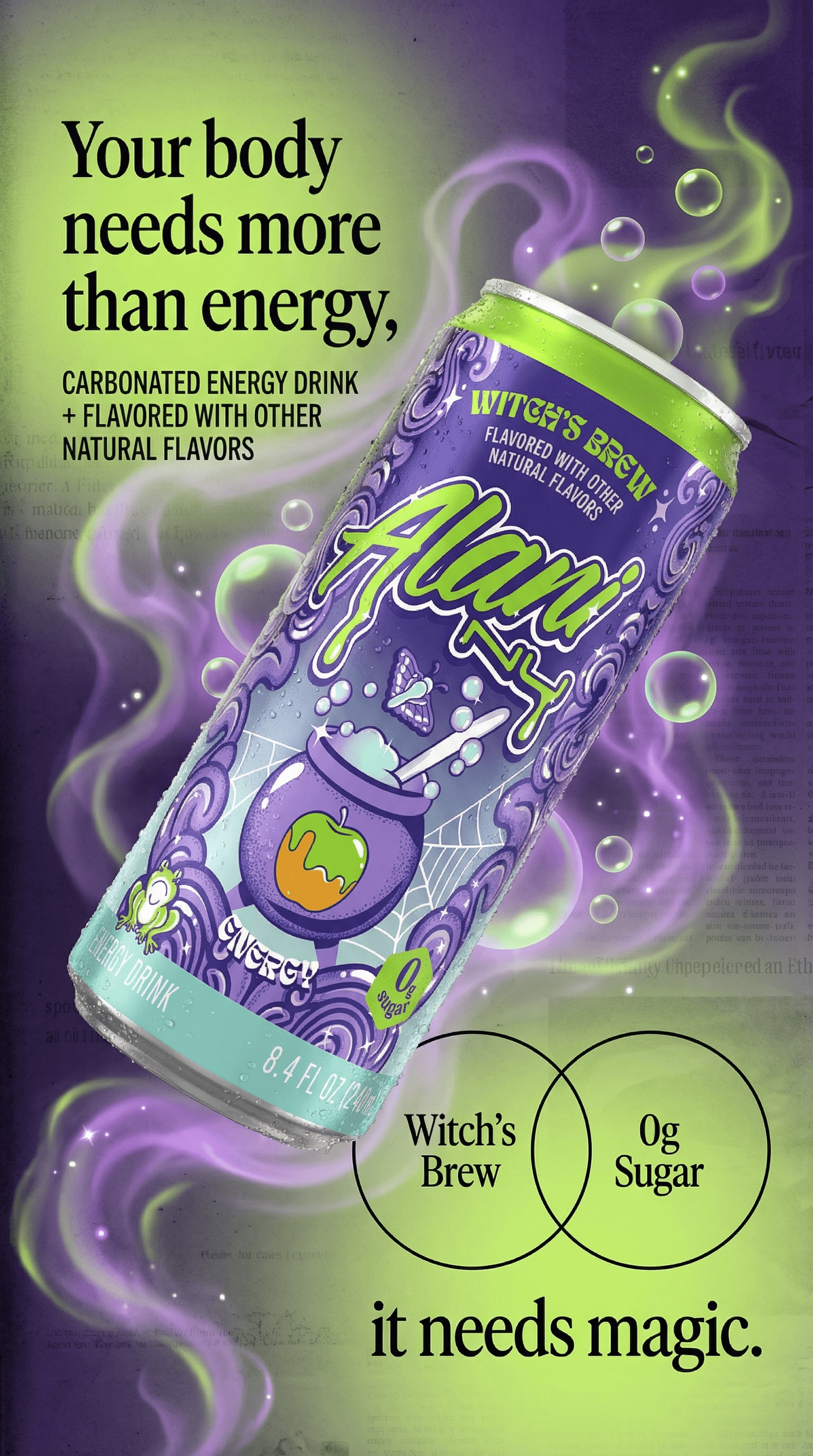 Alani Nu portrait ad created with AdDogs