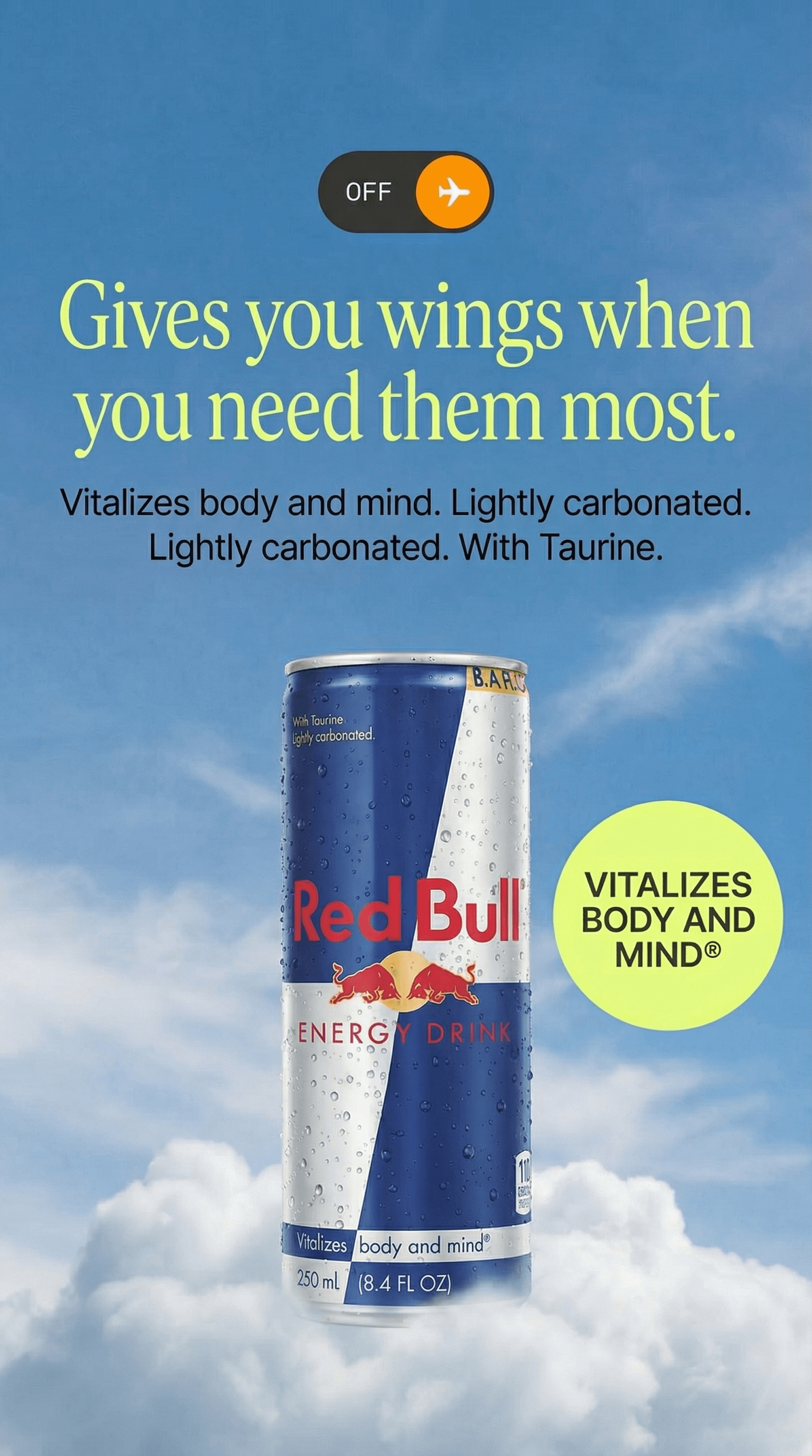 Red Bull portrait ad created with AdDogs
