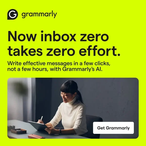 Grammarly — Bold Split Screen with Lifestyle