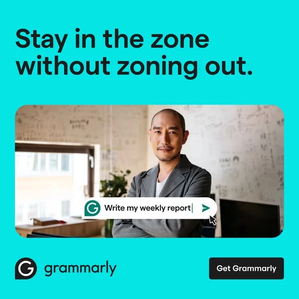 Grammarly Productivity — UI Mockup with Headline