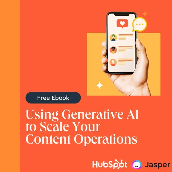 HubSpot AI Ebook — Split Screen UI Mockup