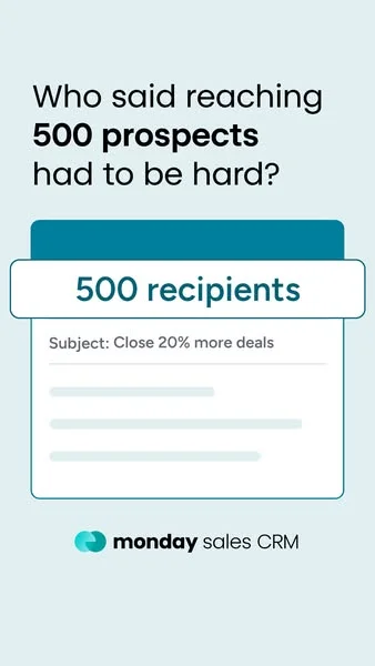 Monday.com Sales CRM — Problem/Solution UI Mockup
